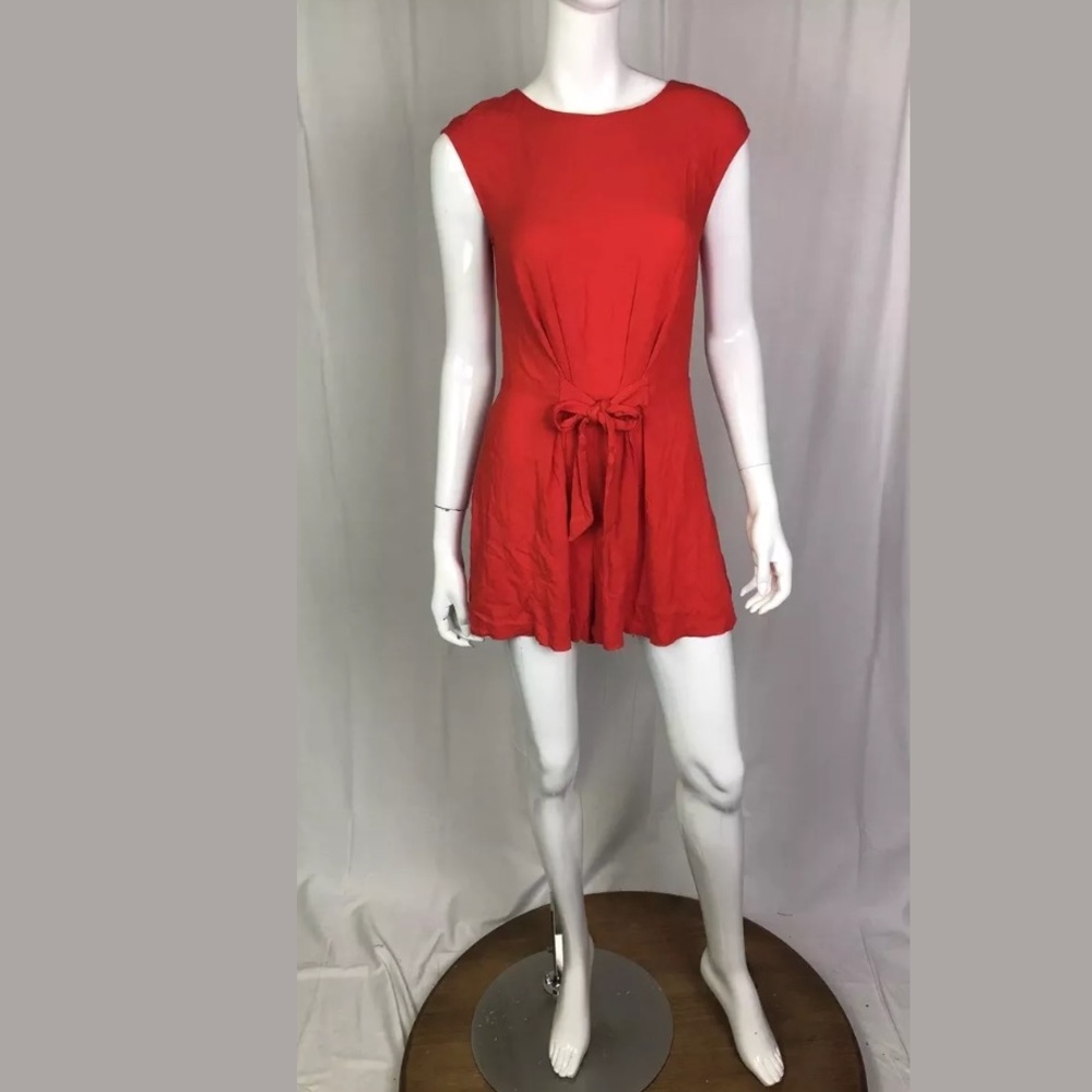 Zara Basic Collection Small Open Back Red Romper - image 3